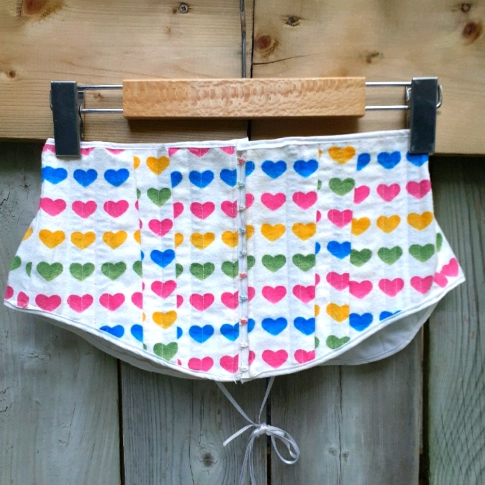 🌈Rainbow Heart Corset Handmade